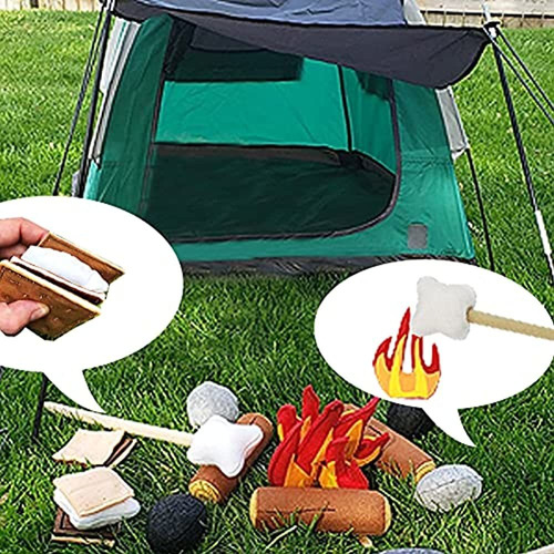 Kids Plush Felt Play Campfire 23 Pcs Pretend Campfire Toys 