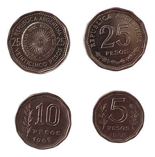 Moneda Colección 5 / 10 / 25 Peso Más Conmemorativa 1968 (Usado)