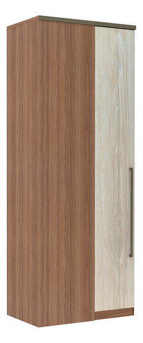 Guarda Roupa Modulado Canto Reto 1 Porta Luciane Móveis Cor Vanilla/legno Crema