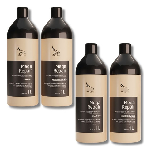 Zap 1l 4 Un Shampoo E Condicionador Mega Repair Proteínas