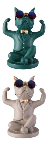 2x Escultura De Perro Creativa Estante De Vino Adornos De
