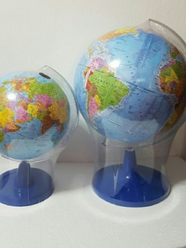 Globo Terraqueo Tridimensional Gira A Escala Mediano Grande