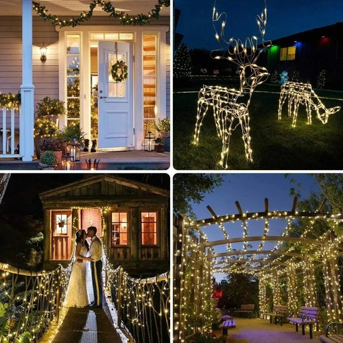 Imagen 8 de 8 de Guirnalda De Luces Led Solares Con 8 Modos De 22 M P/jardín