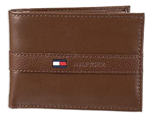 Billetera De Cuero Tommy Hilfiger Para Hombre, Delgada, Pleg