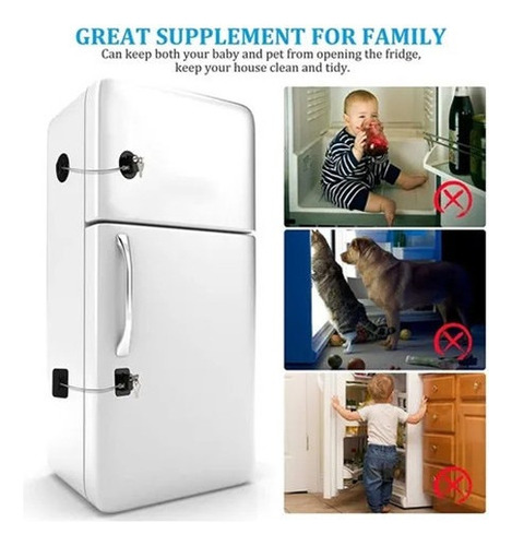 Fechadura Da Porta Da Geladeira 4pcs Com Chave