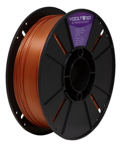 Voolt3D Velvet PLA - Cobre metalizado - 1 kg - 1.75 mm - 1 - Unidade