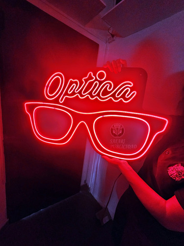  Cartel Anteojos Óptica En Neón Led / Luminoso / Deco