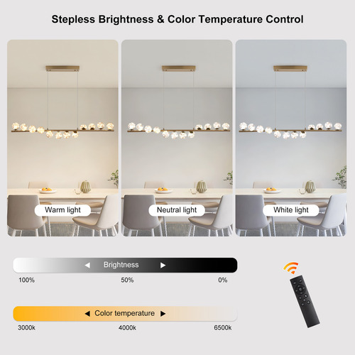 Eiinee 12 Luces Cristal Lámpara Colgante Cocina Led Dorado Metalico