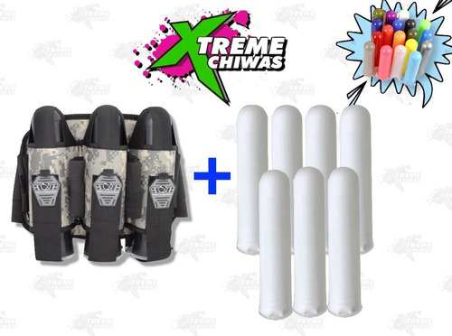 Arnes Táctico 3+4 7 Pod Gotcha Paintball Marcadora Xtreme