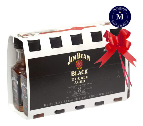 10 Miniaturas Whisky Jim Beam Black (50ml 43% Pet)
