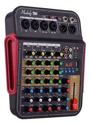 Muslady Tm4 - Mezclador De Audio Digital De 4 Canales