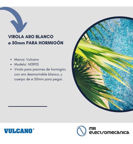 Imagen 3 de 10 de Virola Vulcano Limpiafondo Pileta Hormigón P/ Pegar - 143905