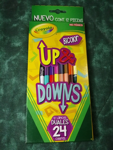 12 Lápices De Color Duales Up & Downs Crayola 24 Colores (Usado)