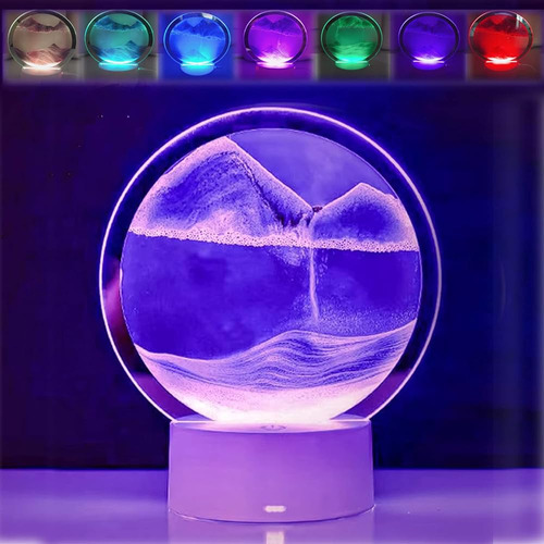 ~? Neioaas Moving Sand Art Table Lamp-3d Deep Sea Sandscape 