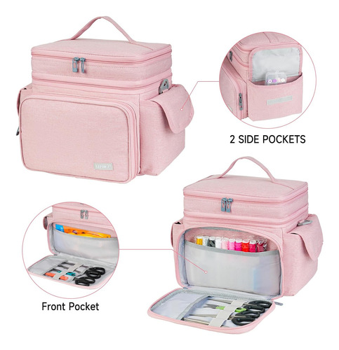 Bolso De Costura Doble Capa, Rosado