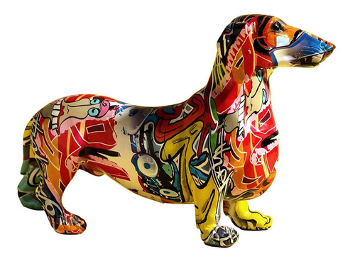 Colorido Arte Dachshund Perro Estatua Escultura Regalo Idea
