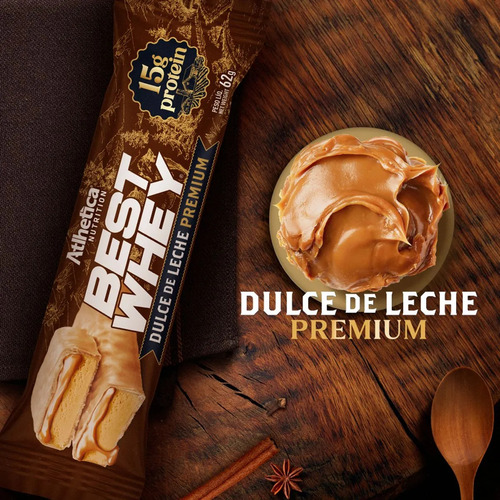 12 Barras Best Whey 15grs Dulce De Leche - Atlhetica
