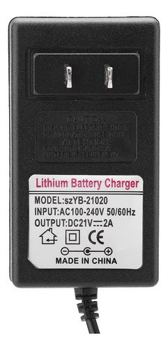 Batería De Litio Ac 100-240v Dc 21v 2a Potencia De Carga Seg