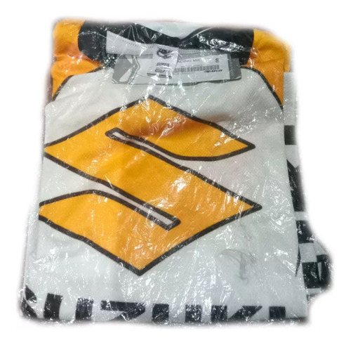 Buzo Jersey Motocross Suzuki Blanco Amarillo Fas Motos