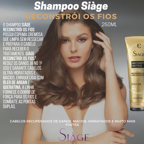 Shampoo Siàge Reconstrói Os Fios 250ml - Eudora