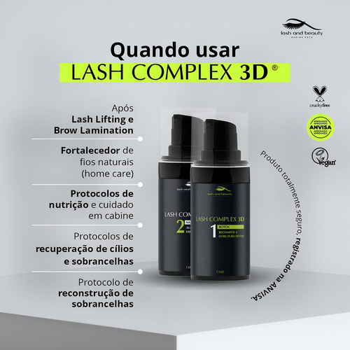 Kit Lash Complex 3d Passos 1 E 2 15ml Cada