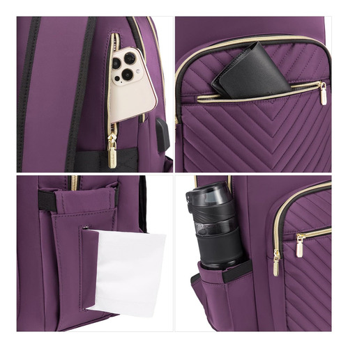 Mochila Lovevook, Para Laptop De 17'', Color Ciruela