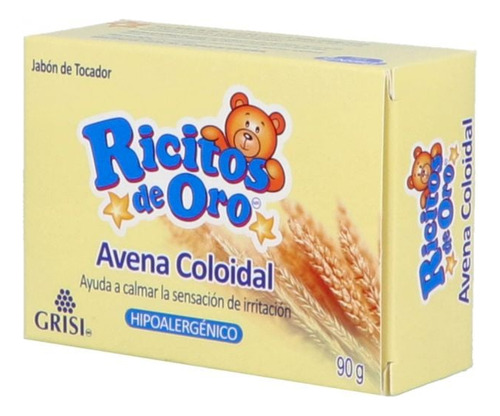 Jabón Ricitos De Oro Avena Coloidal Barra Con 90g Hipoalergé