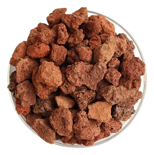Pedra Vulcânica Vermelha Lareira Churrasqueira Pacote 5kg