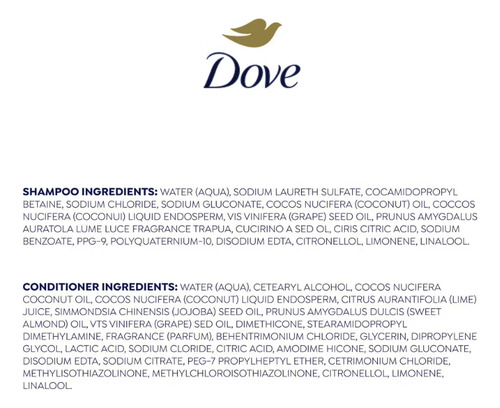 Dove Coconut & Hydration Shampoo-conditioner Set 355 Ml C/u