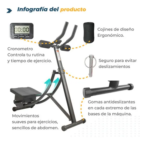 Maquina Banco Plegable Aparato Ejercitador Abdominales Fitness