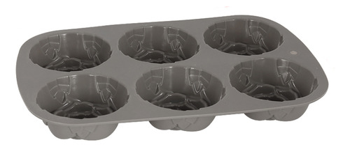 Molde Silicona Para Antiadherente Forma De Flor 7 Cm Color Gris
