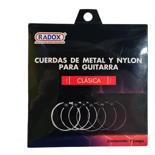 Jgo. De Cuerdas Nylon Para Guitarra Clásica Radox 043-255