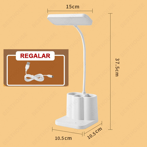 Lampara Escritorio Led Lamparas Recargable Con Porta Lapiz