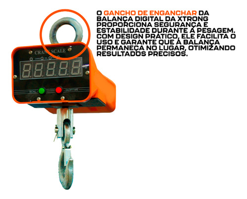 Balança Digital Dinamômetro Suspensa 2ton Xtrong Xdi-2000 Nf