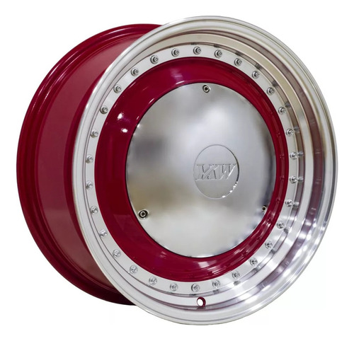 Ykw 17x8 5x100 Classic Red-silver (set 4 Llantas)