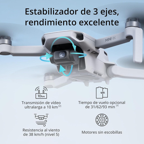 Dji Mini 4k Vuela Más Combo Dron Cámara Uhd 249g 93min