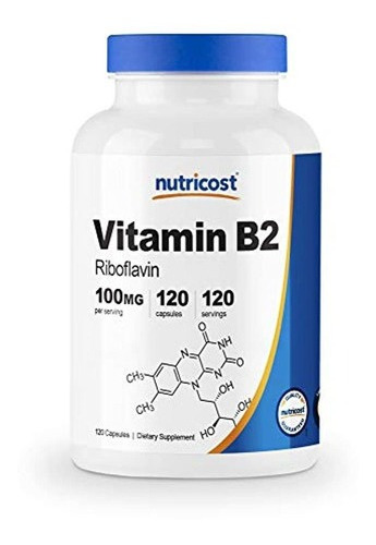 Nutricost Vitamina B2 (riboflavina) 100 Mg, 120 Cápsulas  S