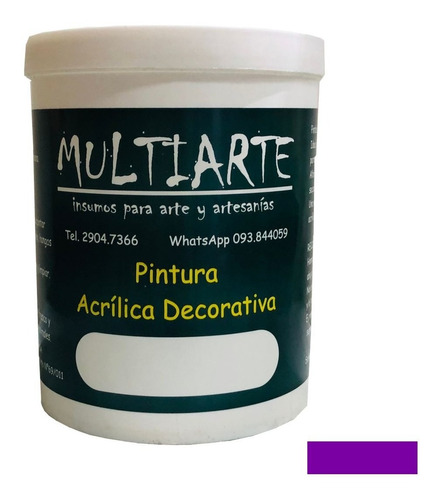 Pintura Acrílica Al Agua Violeta 1 Litro Multiarte