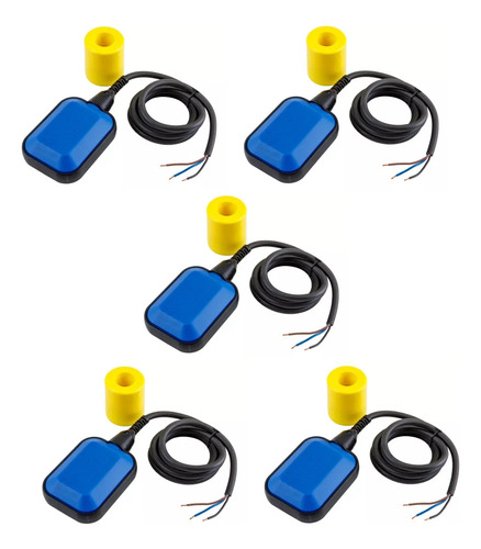 Kit X5 Flotante Tanque De Agua Automático Vasser 1,5m Cable