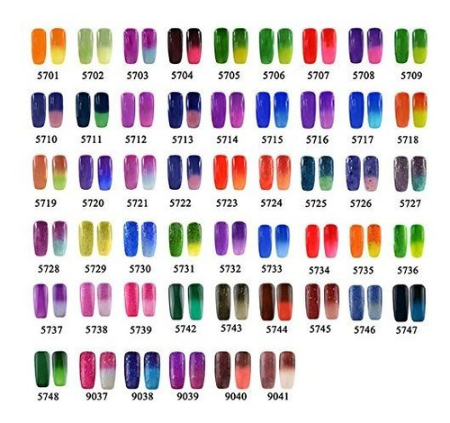 Esmalte De Gel Especial Cambia De Color Con La Temperatura Multicolor