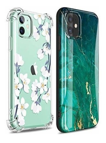 Funda  iPhone 11 Con Diseño De Flores O Funda De Marmol    