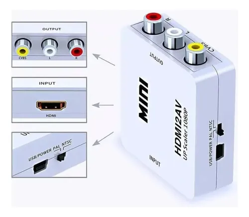 Caja Convertidor Mini Hdmi2av 5v 1 Puerto Av Output Input