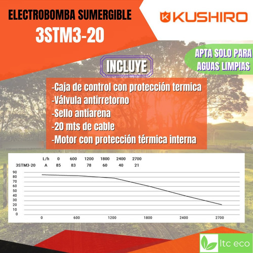 Bomba Sumergible 3/4 Hp 3 85 Mts Pozo Agua Riego Piscina