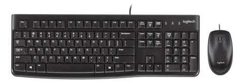 Kit De Teclado Y Mouse Logitech Mk120 Español Color Negro