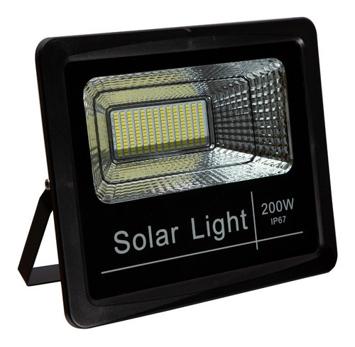 Lámpara Panel Solar Exterior Led 200w 6500k Luz Blanca Ip67 Color Negro