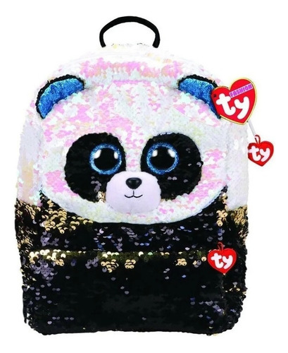 Mochila Escolar Ty Flamenco Color Negro Diseño Panda Bamboo 7l