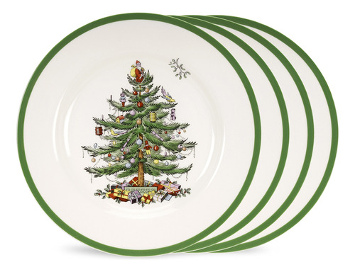 Spode Plato De Ensalada De Árbol De Navidad | Juego De 4 P.