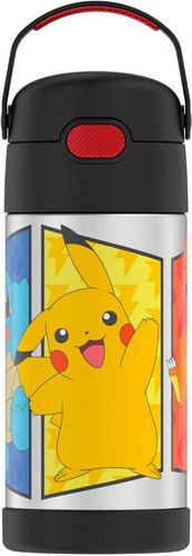 Thermos - Termo Para Bebidas - Pokemon Color Negro - 355 Ml 