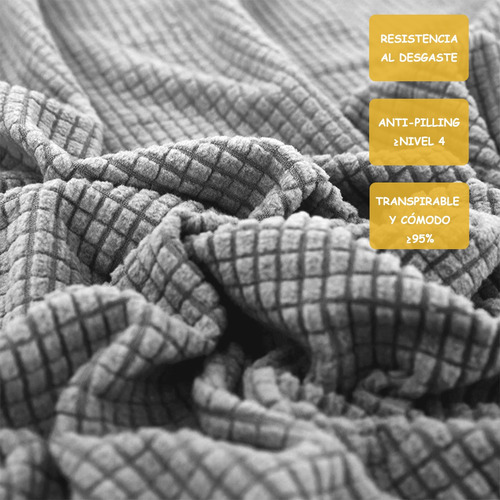 Cómoda Funda De Sillón Elástica Antideslizante En Forma De L Gris
