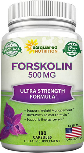Forskolin 500mg Max Strength - 180 Cápsulas, Suplemento De